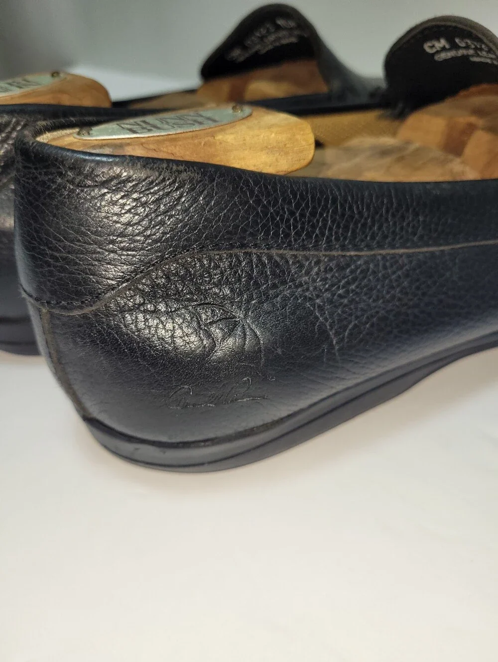 Arnold Palmer Augusta Collection Black Leather Slip-On Loafers